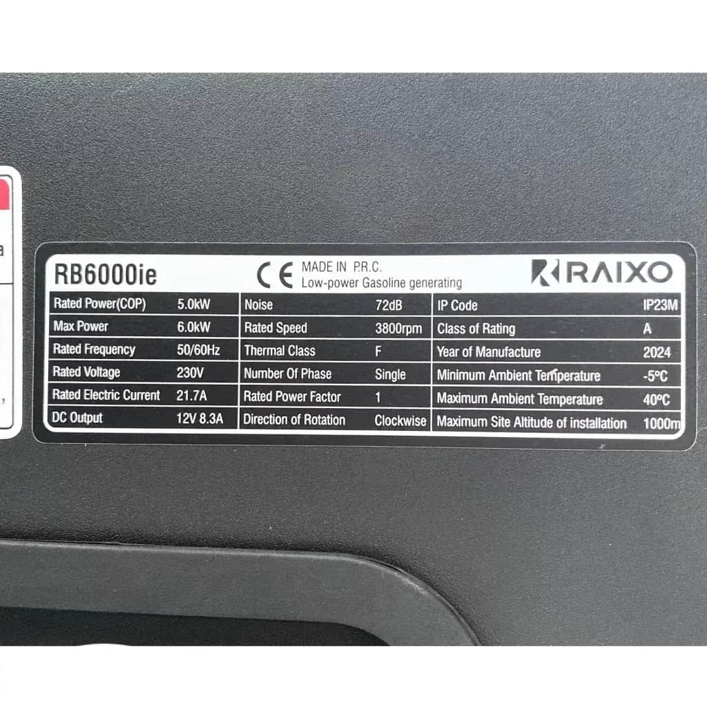 موتور برق 6 کیلو وات سایلنت سه گانه سوز ریموت استارت راکسیو مدل RB6000IE+LPG - تصویر 3