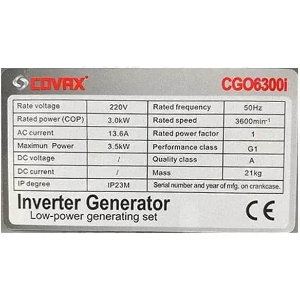 موتور برق 3.5 کیلووات اینورتر هندلی کواکس مدل CGO6300i - تصویر 2