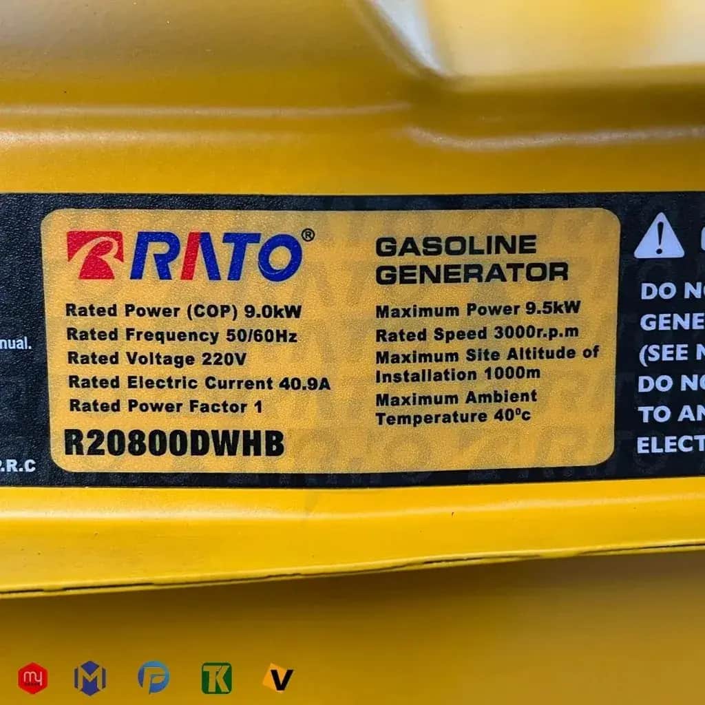 موتور برق راتو 9.5 کیلووات استارتی دارای تابلو ATS مدل R20800DWHB - تصویر 2