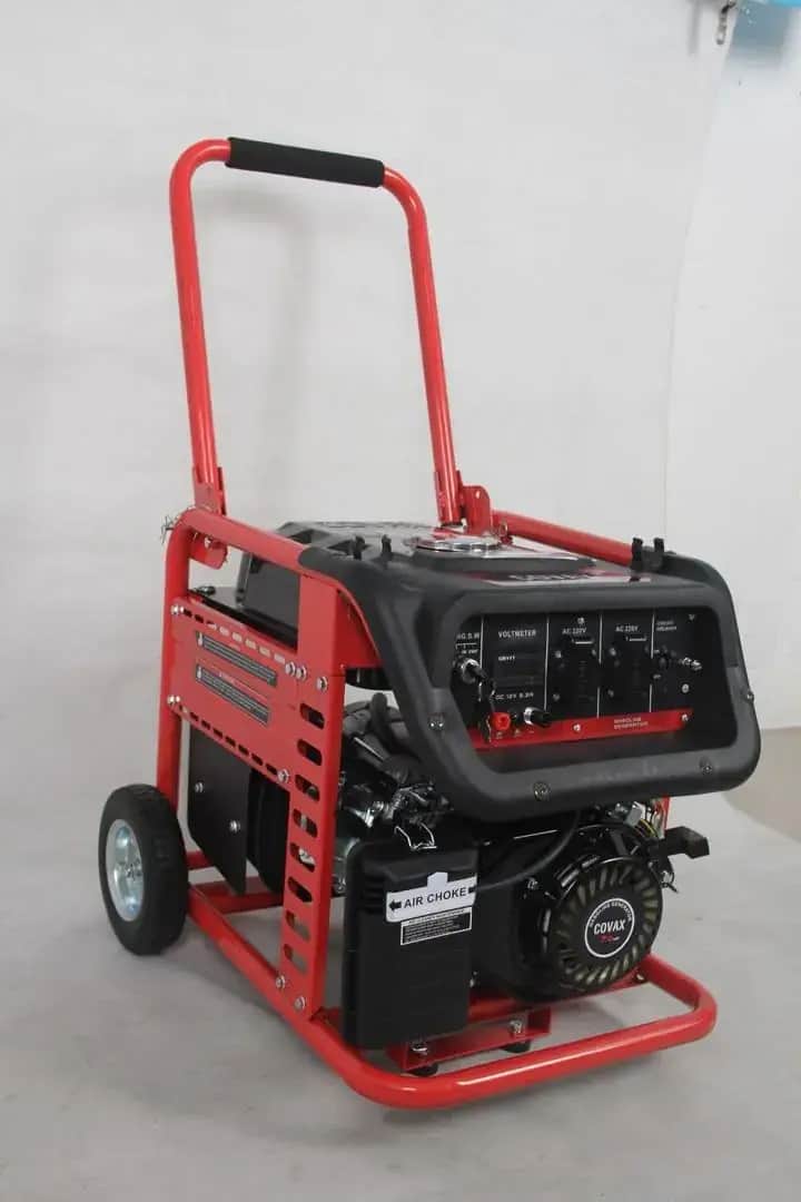 موتور برق ۳/۵ کیلو وات بنزینی استارتی حرفه ای با چرخ و دسته کواکس مدل CV9700DXE2 - تصویر 2