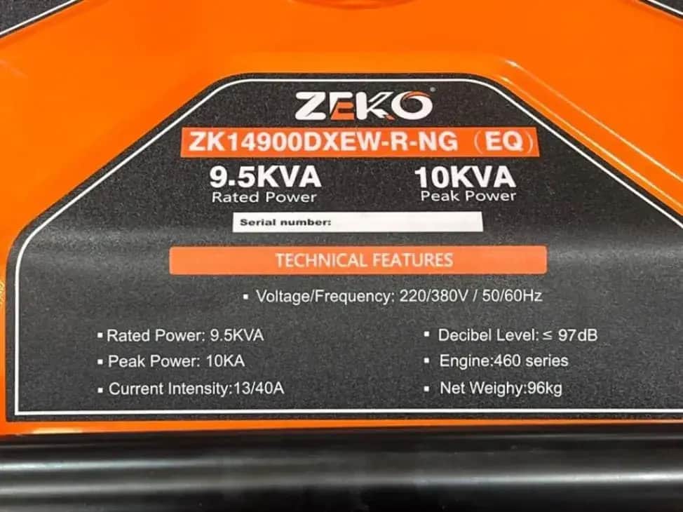 موتور برق 10 کیلووات سه‌گانه‌سوز سایلنت تک فاز ریموت استارت ATS زیکو مدل ZK1900D-XEW-R-NGE - تصویر 4