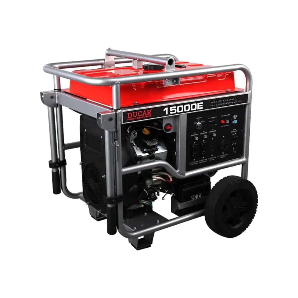 موتور برق 12 کیلوات تک فاز سه فاز دو سیلندر استارتی دوکار مدل DGLG15000E - تصویر 1