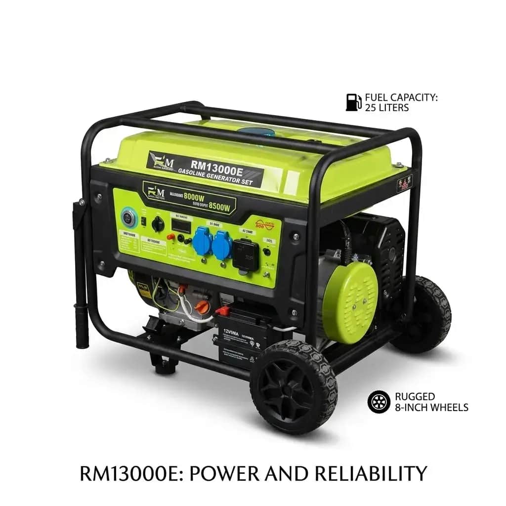 موتور برق ۸/۵ کیلووات بنزینی ریموت استارت رونی مدل RM13000E+ATS - تصویر 1