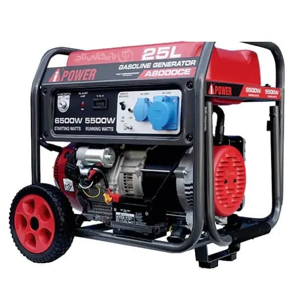 موتور برق 6.5 کیلووات بنزینی تک فاز استارتی AiPOWER مدل A8000CE - تصویر 1