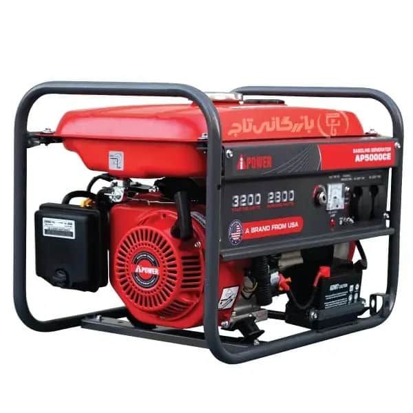 موتور برق 3.2 کیلووات بنزینی تک فاز استارتی AiPOWER مدل AP5000CE - تصویر 1