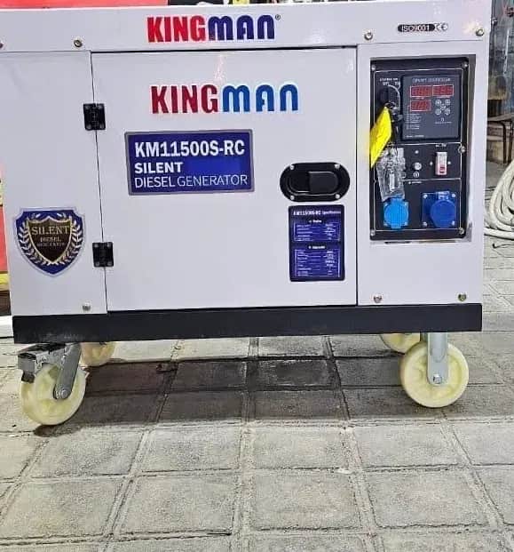 موتور برق 8 کیلووات دیزلی سایلنت تک فاز ریموت استارت کینگ من رنگ سفید مدل KM11500-RS - تصویر 1