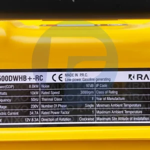موتور برق ۱۰ کیلووات ریموت استارت راکسیو مدل R15500DWHB±RC
