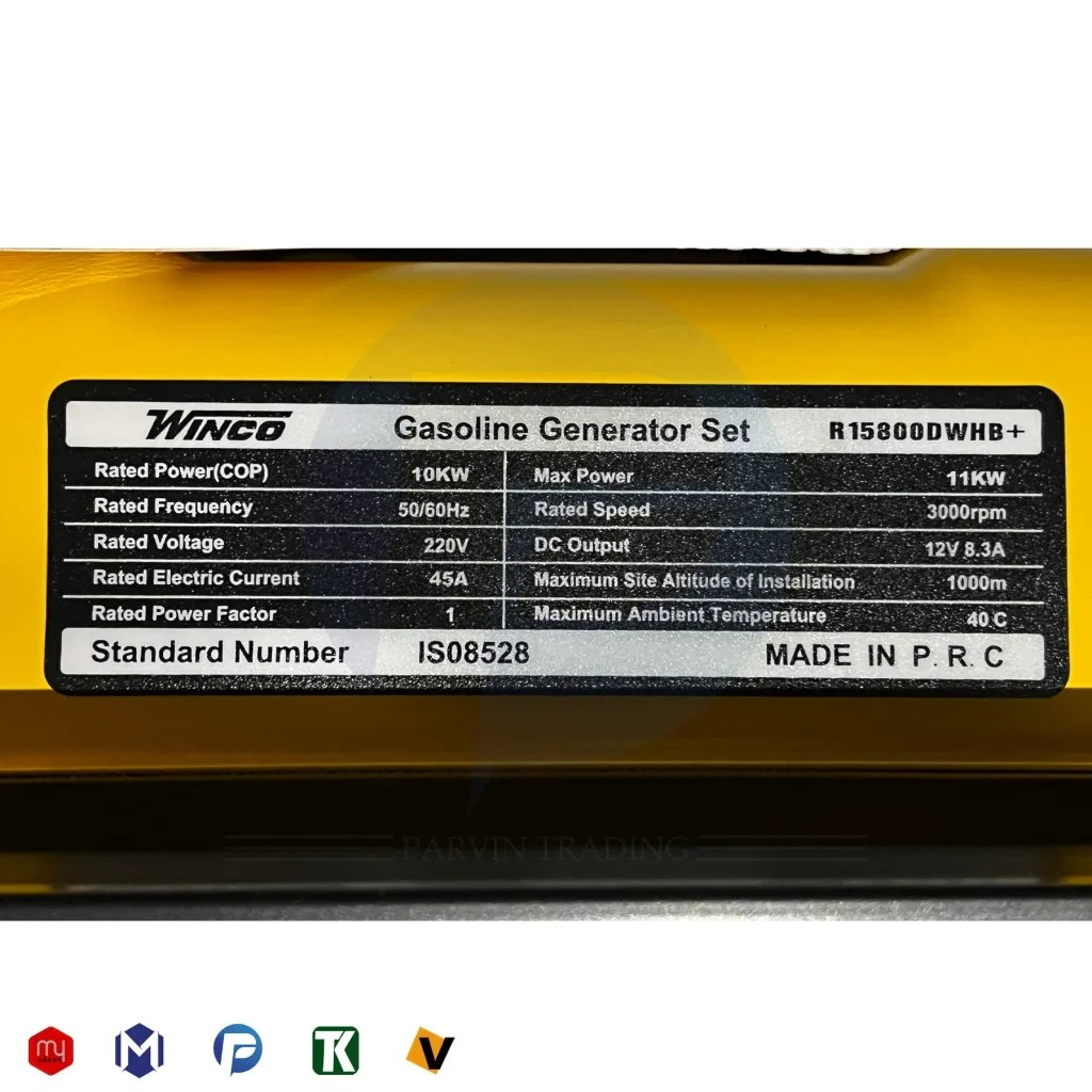 موتور برق 11 کیلووات استارت و ریموت وینکو مدل R15800DWHB - Image 2