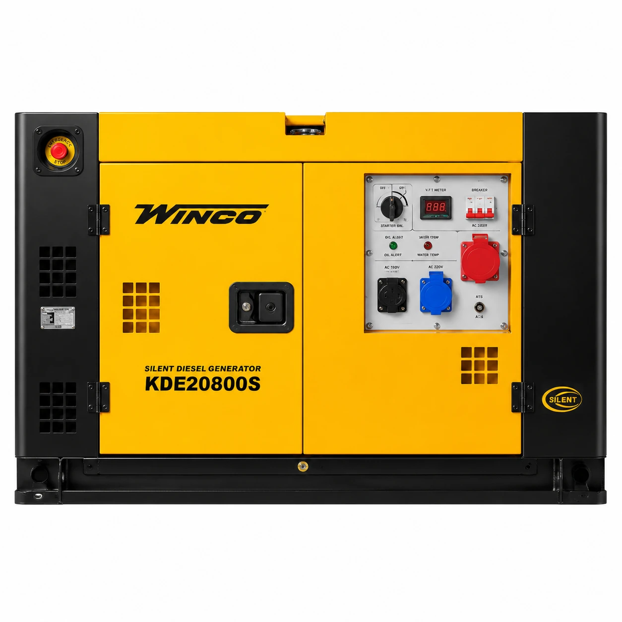 موتور برق ۲۰ کاوا تک فاز و سه فاز دیزلی استارتی وینکو مدل KDE20800S