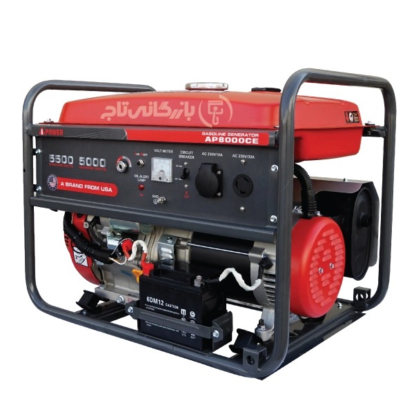 موتور برق 5.5 کیلووات بنزینی تک فاز AiPOWER مدل AP8000CE