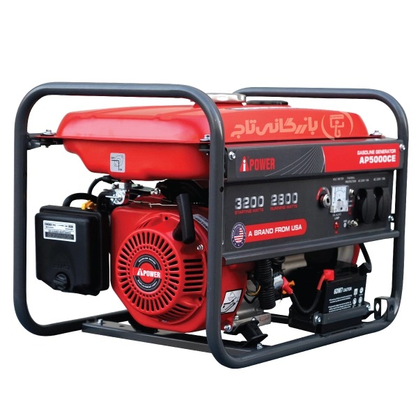 موتور برق 3.2 کیلووات بنزینی تک فاز AiPOWER مدل AP5000CE