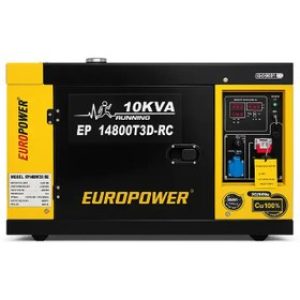 موتور برق 10 کیلووات دیزلی سایلنت سه فاز ریموت استارتی یورو پاور مدل EP14800T3D-RC