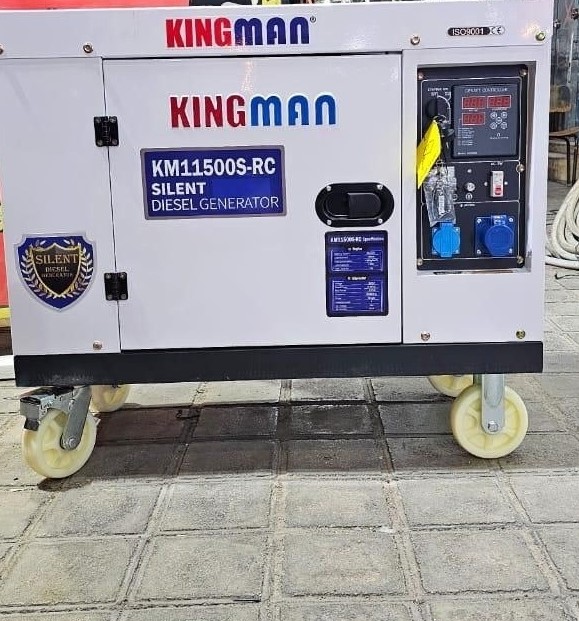 موتور برق 8 کیلووات دیزلی سایلنت سه فاز ریموت استارت کینگ من رنگ سفید مدل KM11500-RS