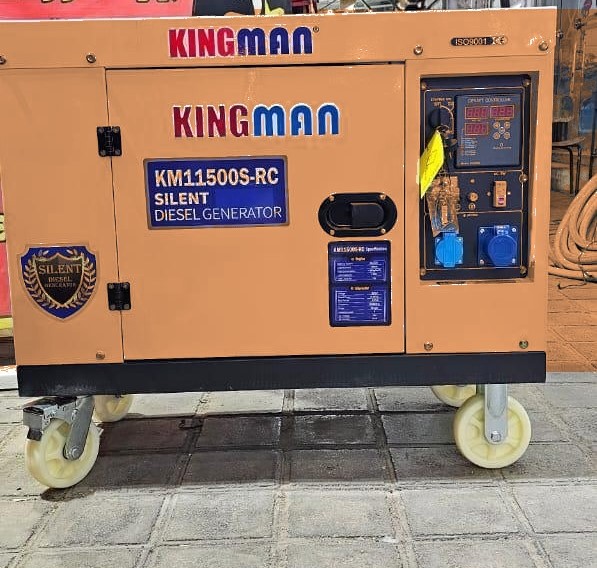 موتور برق 8 کیلووات دیزلی سایلنت تک فاز ریموت استارت کینگ من رنگ نارنجی مدل KM11500-RS